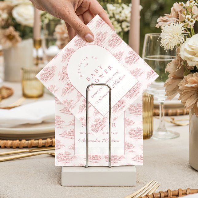 Servilleta De Papel Elegant Blush Toile Baby Shower (Subido por el creador)