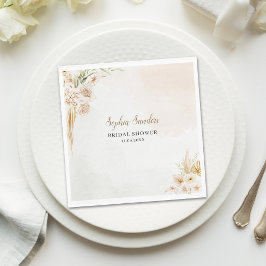 Servilleta De Papel Elegant Boho Style with Beige & Yellow Flowers