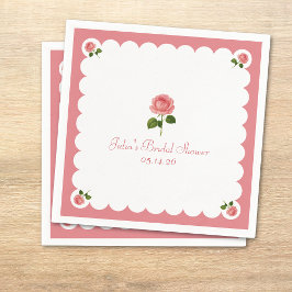 Servilleta De Papel Elegant Bridal Shower Classic Dusty Rose Girly