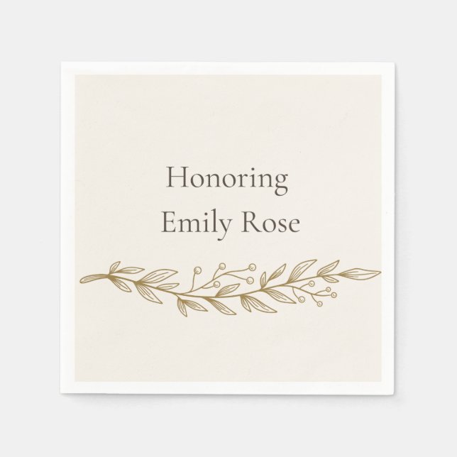 Servilleta De Papel Elegant Bridal Shower Party Napkins (Anverso)