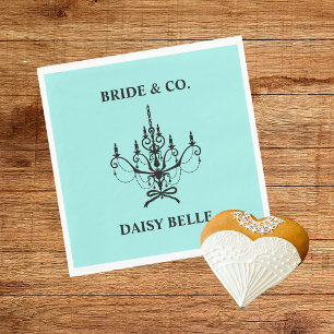 Servilleta De Papel Elegant Bride & Co. Despedida de Soltera Azul Turq
