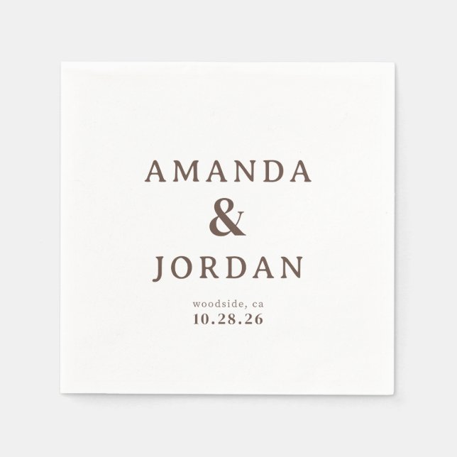 Servilleta De Papel Elegant Brown Typographic (Anverso)