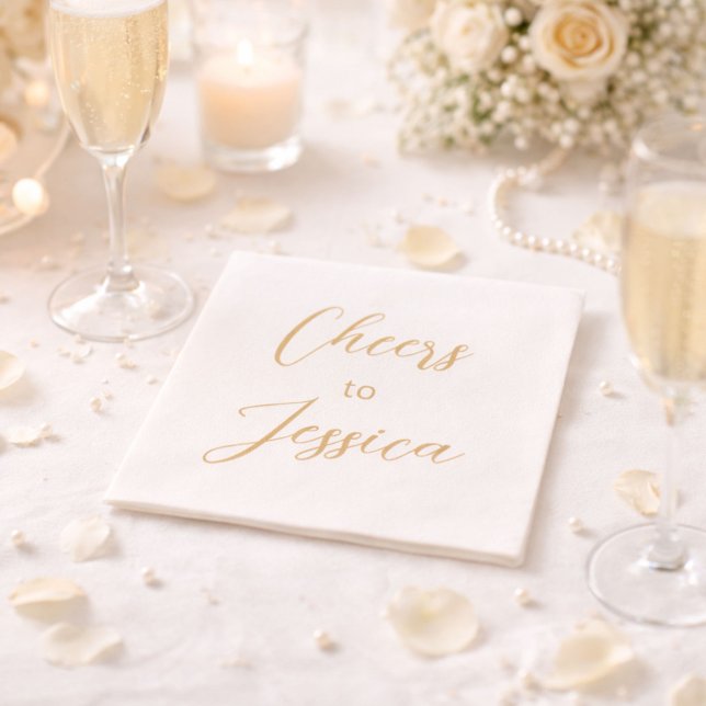 Servilleta De Papel Elegant Cheers to Script Birthday Party  (Subido por el creador)