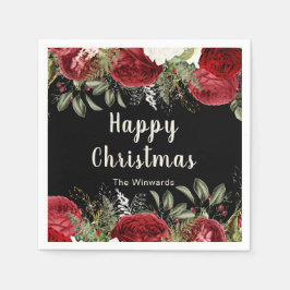 Servilleta De Papel Elegant Christmas Dinner Party Red Flowers