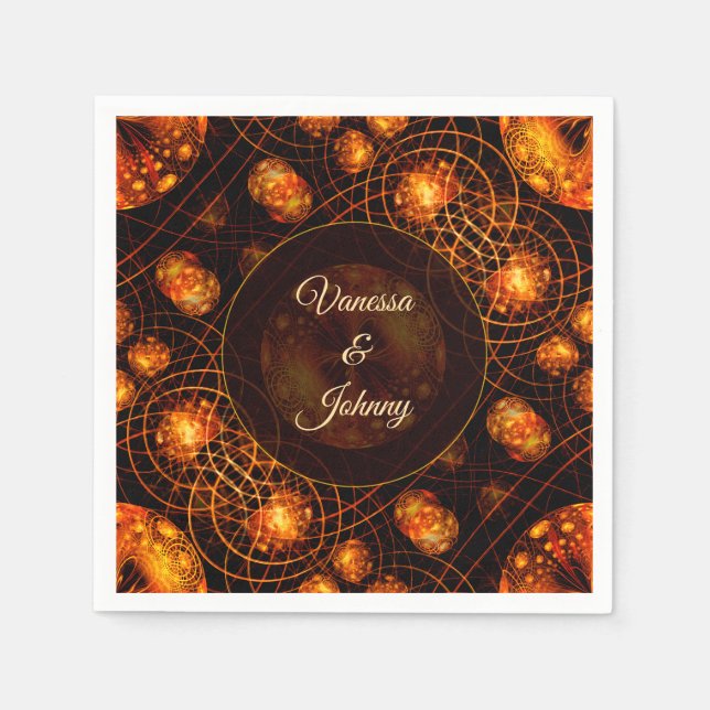 Servilleta De Papel Elegant Classic Boho Modern Gold #901 Wedding (Anverso)