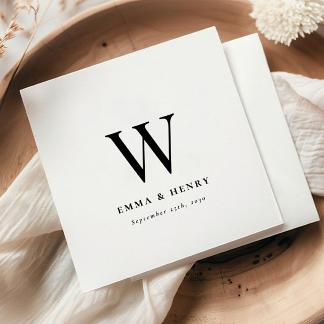 Servilleta De Papel Elegant Classic Last Name Initial Wedding (Subido por el creador)