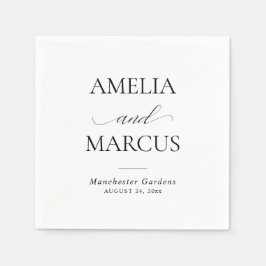 Servilleta De Papel Elegant Classic Script Calligraphy Wedding