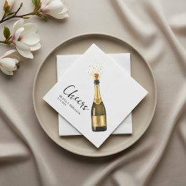 Servilleta De Papel Elegant Custom Champagne Wedding Napkins with Name