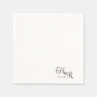 Servilleta De Papel Elegant Custom Monogram Wedding Napkins