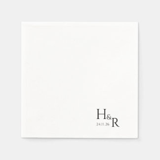 Servilleta De Papel Elegant Custom Monogram Wedding Napkins