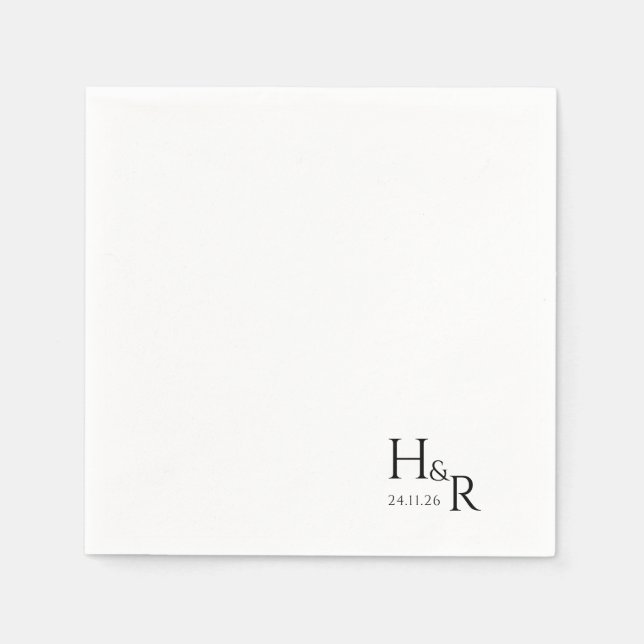 Servilleta De Papel Elegant Custom Monogram Wedding Napkins (Anverso)