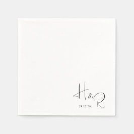 Servilleta De Papel Elegant Custom Monogram Wedding Napkins
