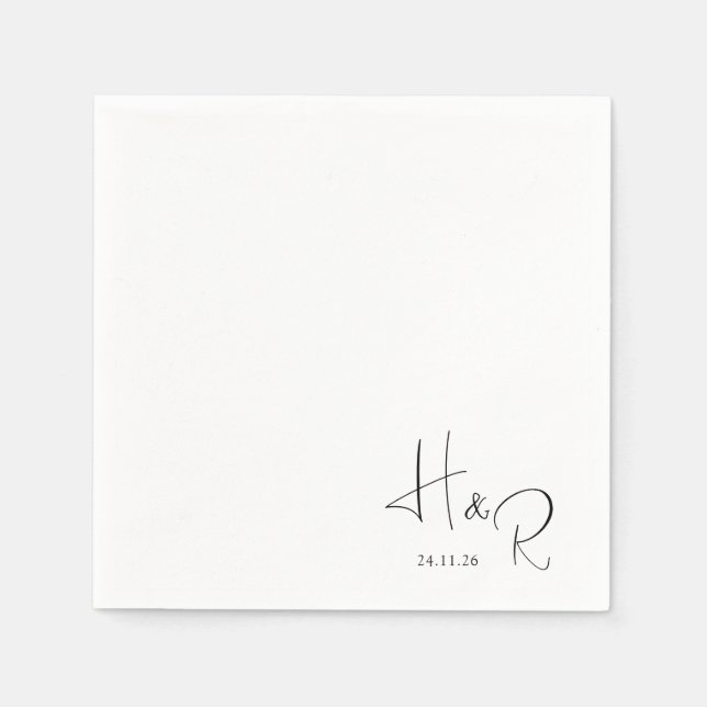 Servilleta De Papel Elegant Custom Monogram Wedding Napkins (Anverso)