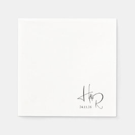 Servilleta De Papel Elegant Custom Monogram Wedding Napkins