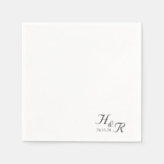 Servilleta De Papel Elegant Custom Monogram Wedding Napkins