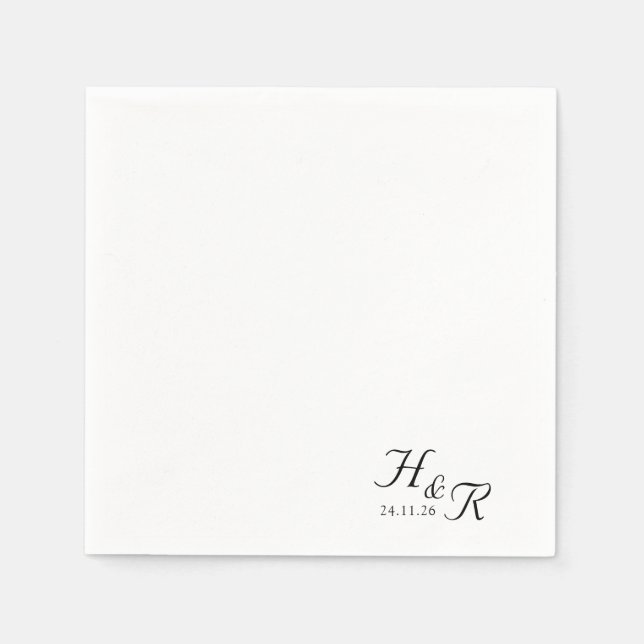 Servilleta De Papel Elegant Custom Monogram Wedding Napkins (Anverso)