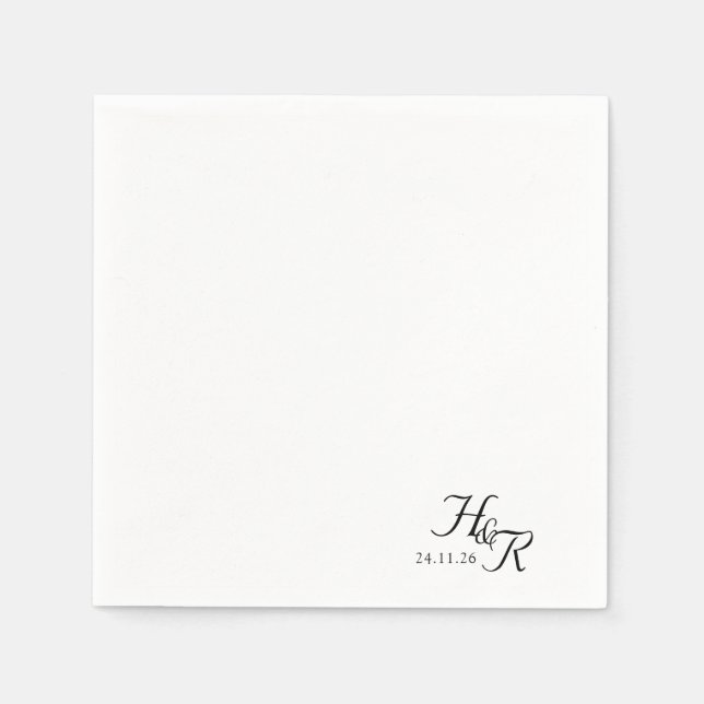 Servilleta De Papel Elegant Custom Monogram Wedding Napkins (Anverso)