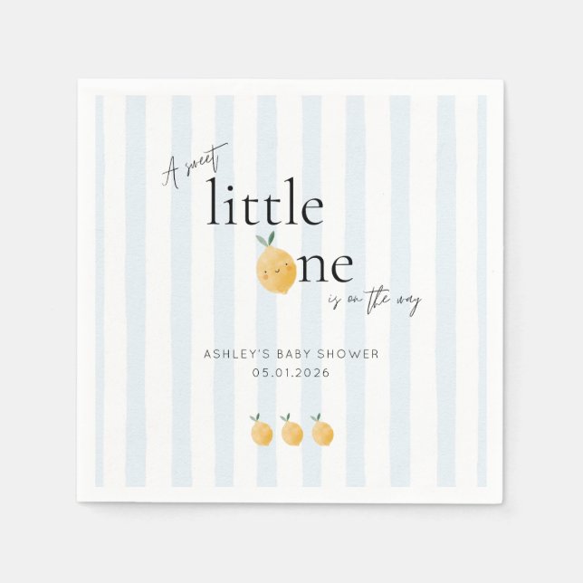 Servilleta De Papel Elegant Cute Lemon Citrus Baby Shower (Anverso)