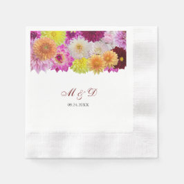 Servilleta De Papel Elegant Dahlia Florals Wedding Napkins