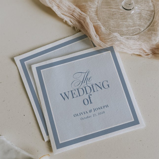 Servilleta De Papel Elegant Dusty Blue | Classic Luxe Wedding (Subido por el creador)