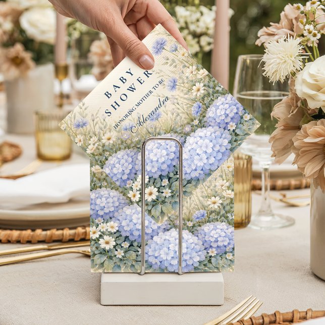 Servilleta De Papel Elegant Dusty Blue Hydrangea Garden Baby Shower (Subido por el creador)