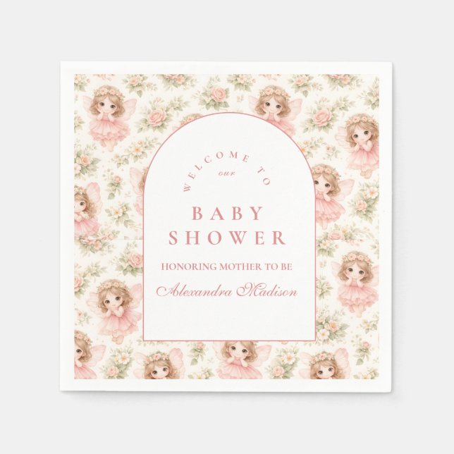 Servilleta De Papel Elegant Enchanted Fairy Baby Shower (Anverso)