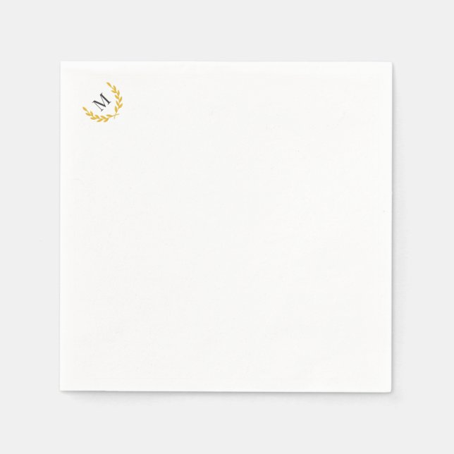 Servilleta De Papel Elegant Equestrian Collection Gold Laurel Napkin (Anverso)