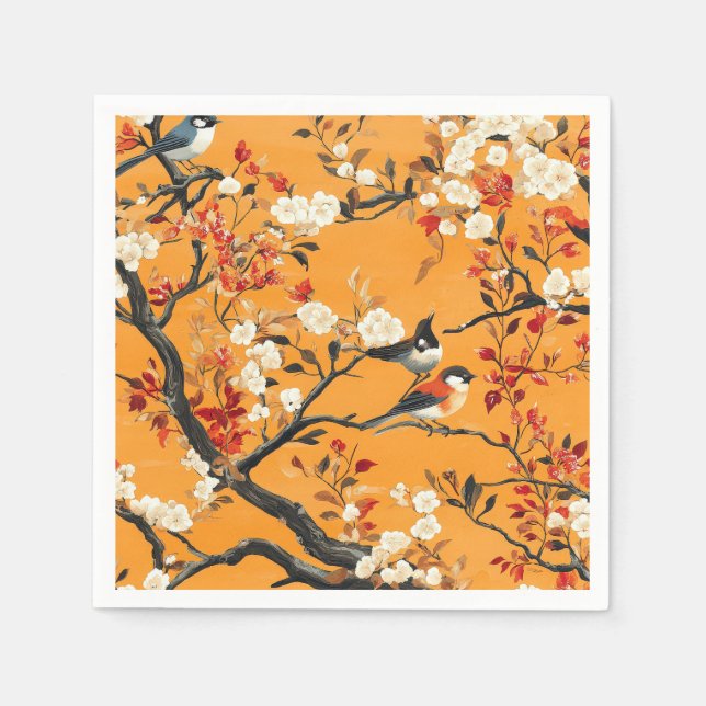 Servilleta De Papel Elegant Fall Chinoiserie Paper Plate (Anverso)