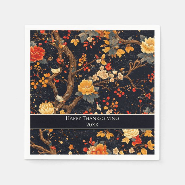 Servilleta De Papel Elegant Fall Chinoiserie Paper Plate (Anverso)