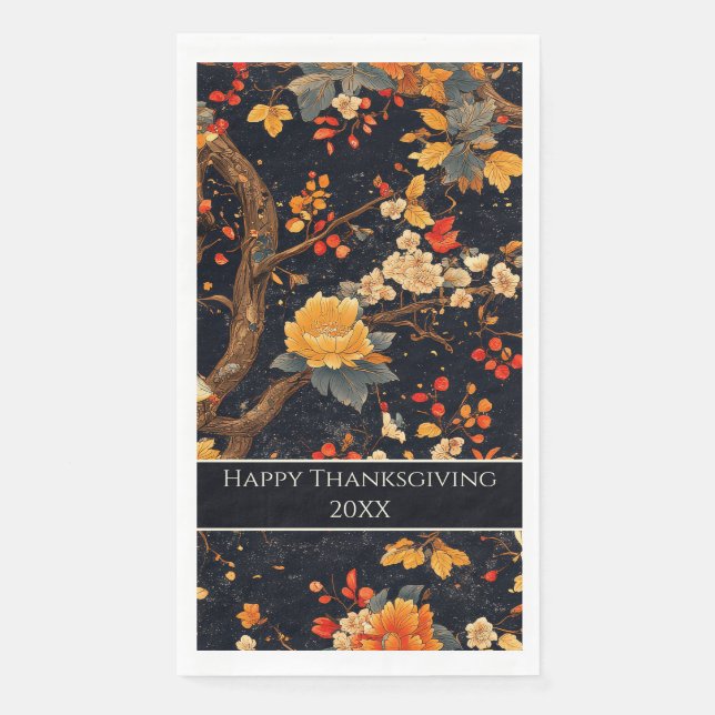 Servilleta De Papel Elegant Fall Chinoiserie Paper Plate (Anverso)