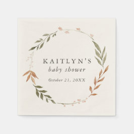 Servilleta De Papel Elegant Fall Wreath Baby Shower