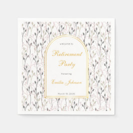 Servilleta De Papel Elegant Floral Arch Retirement Party Paper Napkins