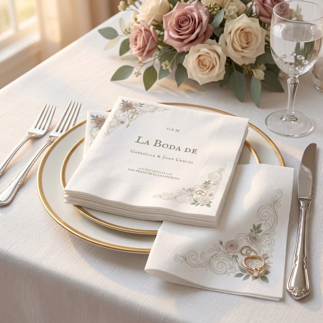 Servilleta De Papel Elegant Floral Catolic Cross La Boda De (Subido por el creador)