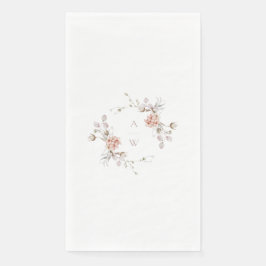 Servilleta De Papel Elegant Floral Monogram Wedding Guest Towel