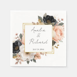 Servilleta De Papel Elegant Floral Personalized Wedding Napkins