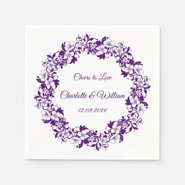 Servilleta De Papel Elegant floral wedding design (Anverso)