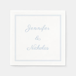 Servilleta De Papel Elegant Formal Powder Blue Script Wedding