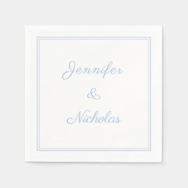 Servilleta De Papel Elegant Formal Powder Blue Script Wedding