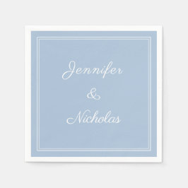Servilleta De Papel Elegant Formal Powder Blue Script Wedding