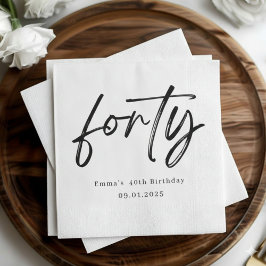 Servilleta De Papel Elegant Forty Birthday Party Napkins