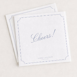 Servilleta De Papel Elegant Frame Blue Wedding Napkins