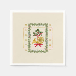 Servilleta De Papel Elegant French Horn Christmas Irish Cream Paper
