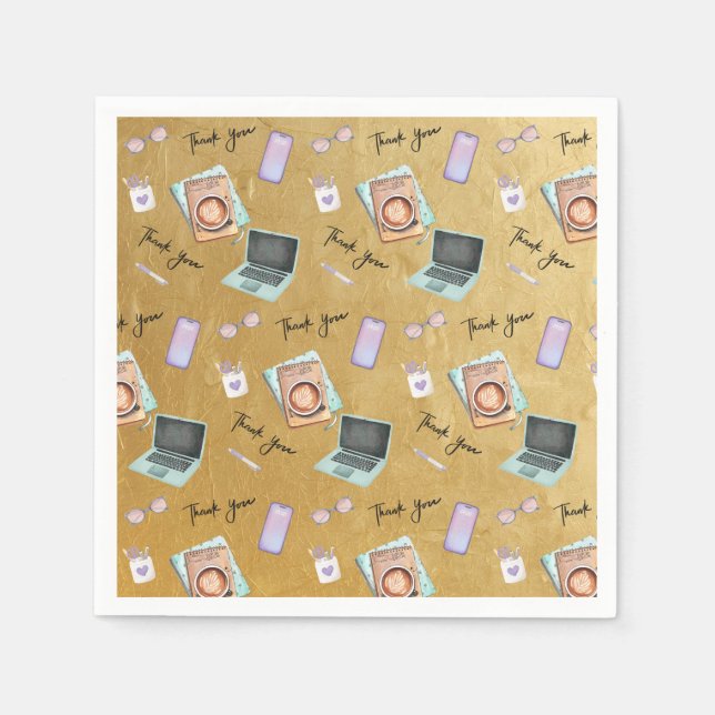 Servilleta De Papel Elegant Gold Administrative Professionals Day (Anverso)