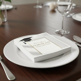 Servilleta De Papel Elegant Gold and Black Graduation Party