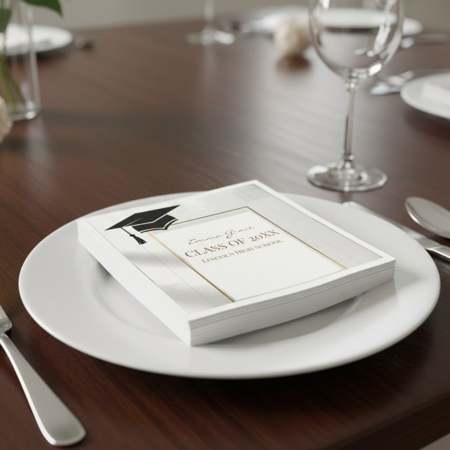 Servilleta De Papel Elegant Gold and Black Graduation Party (Subido por el creador)
