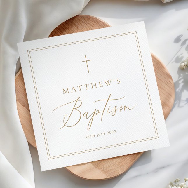 Servilleta De Papel Elegant Gold Calligraphy Baptism (Subido por el creador)