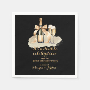 Servilleta De Papel Elegant Gold Doble Celebración Cumpleaños Conjunto
