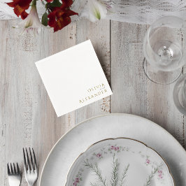 Servilleta De Papel Elegant Gold Minimalist Wedding Cocktail Napkins