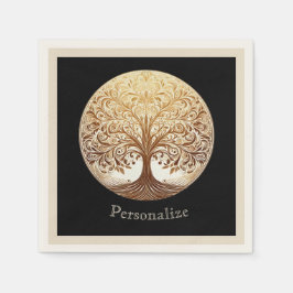 Servilleta De Papel Elegant Gold Tree of Life Spiritual Zen
