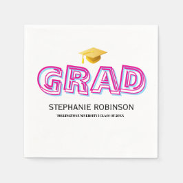 Servilleta De Papel Elegant Graduation Tassel White Napkins